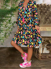 Load image into Gallery viewer, Fashion Shirt Button Print Dress