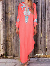 Load image into Gallery viewer, Bohemian Casual Loose V-Neck Floral Dress