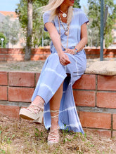 Load image into Gallery viewer, Bohemian Casual Loose V Neck Tie-Dye Dress