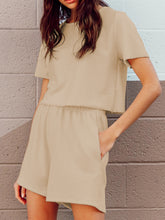 Load image into Gallery viewer, Casual Loose Solid Color Short Sleeve Two-piece Suit