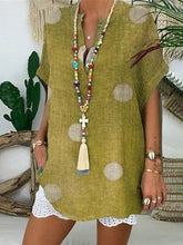 Load image into Gallery viewer, V-neck Polka Dot Short-sleeved T-shirt