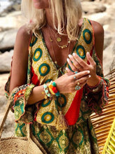 Load image into Gallery viewer, Bohemian V-neck Print Color Dress