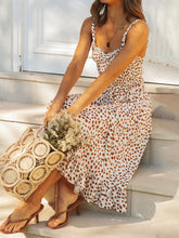 Load image into Gallery viewer, Lace-up Printed Casual Dress