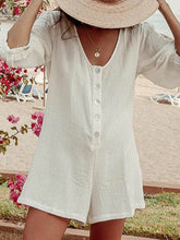Load image into Gallery viewer, V-neck Short Sleeve Solid Color Jumpsuit