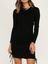 Load image into Gallery viewer, Sexy Solid Color Round Neck Long Sleeve Dress