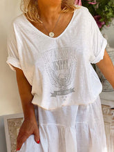 Load image into Gallery viewer, Fashion V-neck Short Sleeve T-shirt Two-piece Skirt