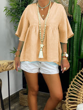 Load image into Gallery viewer, Simple Casual Loose Short Sleeve V Neck Top