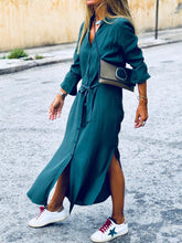 Load image into Gallery viewer, Simple Casual Loose V Neck Dress