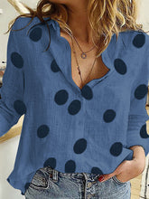 Load image into Gallery viewer, Casual Printed Polka Dots Shirts Long Sleeve Tops