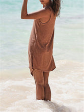 Load image into Gallery viewer, Design Sleeveless Slim Pleated Round Neck Casual Dress