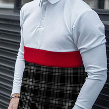 Load image into Gallery viewer, Casual Lapel Long Sleeve Patchwork T-Shirt