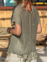 Load image into Gallery viewer, Sexy Cutout T-Shirts Fringe Hem V-Neck Tops