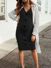 Load image into Gallery viewer, Sexy V-neck Buttons Solid Color Maternity Dress