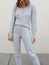 Load image into Gallery viewer, Simple Solid Color Long Sleeve Neckline Zipper Design Casual Suit