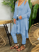 Load image into Gallery viewer, Simple Casual Loose Vest Tops Pants Coat Three Piece Set