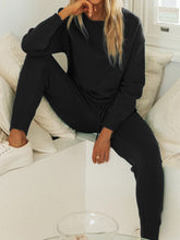 Load image into Gallery viewer, Casual Loose Solid Color Long-sleeved Drawstring Two-piece Suit