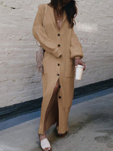 Load image into Gallery viewer, Striped V-Neck Knitted Dress