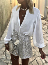 Load image into Gallery viewer, Fashion Casual Loose V Neck Long Sleeve Shirt