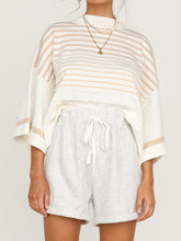 Load image into Gallery viewer, Casual Striped Top and Shorts Two-piece Set