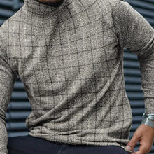 Load image into Gallery viewer, Men'S Fashion Casual Plaid High Neck Long Sleeve T-Shirt