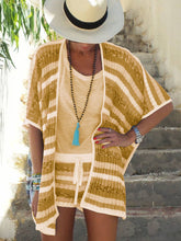 Load image into Gallery viewer, Bohemian Casual Loose Vest Top Shorts Short Sleeve Coat Striped Three Piece Set