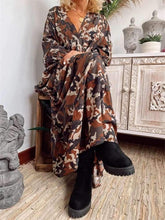 Load image into Gallery viewer, V-Neck Camouflage Print Dress