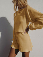 Load image into Gallery viewer, Solid Color Round Neck Long Sleeve Women's Suit