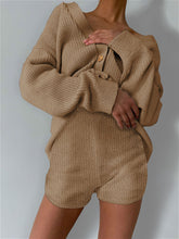 Load image into Gallery viewer, Casual Loose Solid Color V-neck Long-sleeved Jumpsuit