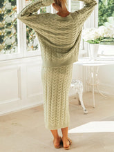 Load image into Gallery viewer, Simple Casual Loose Round Neck Long Sleeved Shirt Skirt Knit Suit
