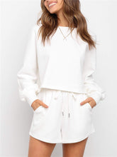 Load image into Gallery viewer, Simple Casual Loose Round Neck Pant Shorts Suit