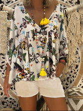 Load image into Gallery viewer, Casual Loose Long Sleeve V-Neck Butterfly Top Pants Set