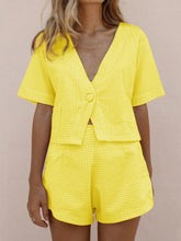 Load image into Gallery viewer, Holiday V-neck Plaid Print Suit