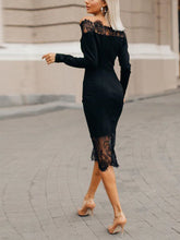 Load image into Gallery viewer, Fashion Sexy Long Sleeve Lace Slim Dress