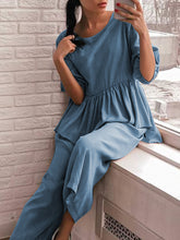 Load image into Gallery viewer, Casual Loose Ruffle Solid Color Two-piece Suit