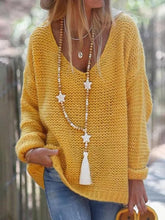 Load image into Gallery viewer, V-Neckline Solid Casual Loose Shift Sweaters