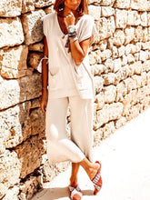 Load image into Gallery viewer, Pure Color V-Neck Casual Pocket Suit