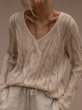 Load image into Gallery viewer, Fashion Simple Casual Loose Long-Sleeved V Neck Sweater