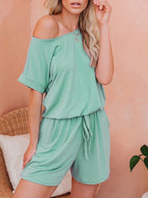 Load image into Gallery viewer, Casual Solid Color Long Sleeve Round Neck Shirt Shorts Two-piece Suit