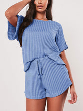 Load image into Gallery viewer, Casual Loose Short Sleeve Top Shorts Two Peice Suits