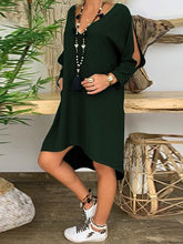 Load image into Gallery viewer, Fashion Open Long Sleeve V-neck Dress