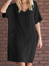 Load image into Gallery viewer, Fashionable Solid Color V-neck Dress