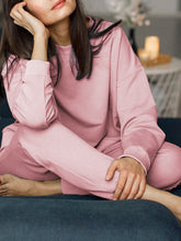 Load image into Gallery viewer, Pure Color Tracksuit Pajamas Tops Sweatshirt Trousers Two-Piece