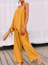 Load image into Gallery viewer, Casual Loose Solid Color Asymmetric V-neck Two-piece Suit