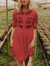 Load image into Gallery viewer, Casual Round Neck Printed Dress