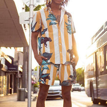 Load image into Gallery viewer, Men Striped Print Casual Style Two-Piece Suits