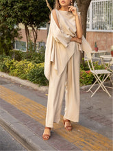 Load image into Gallery viewer, Round Neck Long Sleeves Solid Color Loose Suit