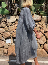 Load image into Gallery viewer, Square Neck Thousand Bird Plaid Long Dress