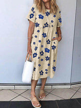 Load image into Gallery viewer, Casual Little Flower Print Pocket Dress
