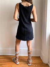 Load image into Gallery viewer, Design Sleeveless Slim Pleated Round Neck Casual Dress