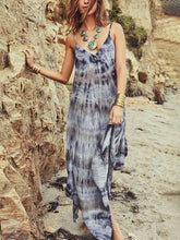 Load image into Gallery viewer, Summer Tie-dye V-neck Slip Casual Dress